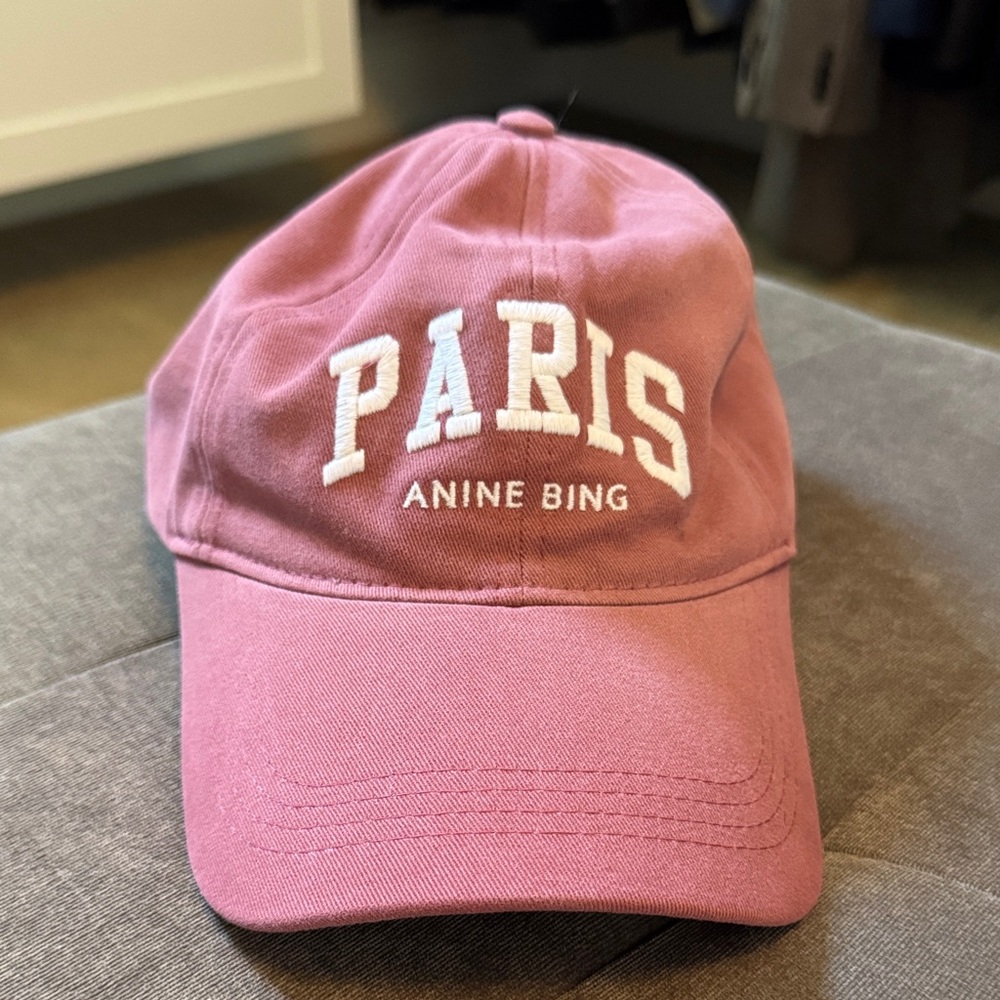 Anine Bing Rose Cap with Paris Embroidery